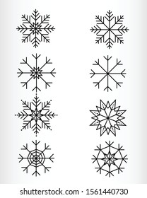 Various Snow flake design on vector for winter and christmas newyear