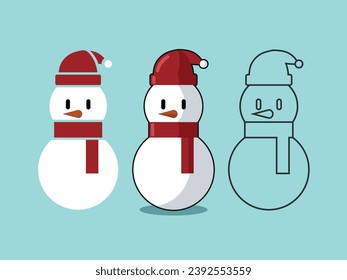 Various of snowman. COlored vector illustration.