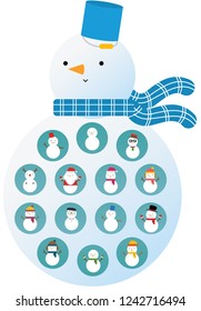 Various snowman designs