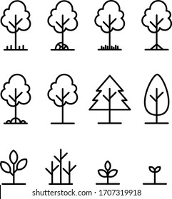 Various species of Mangrove artline vector illustration