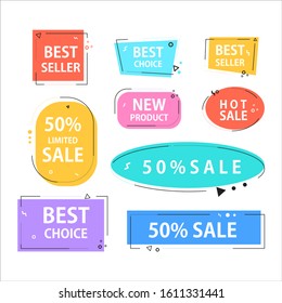 Various speech bubble doodle set for shopping
