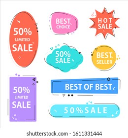 Various speech bubble doodle set for shopping
