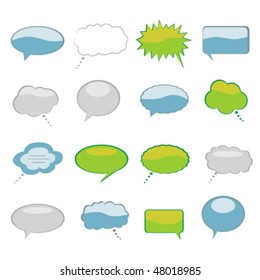 Various speech and thought bubbles set