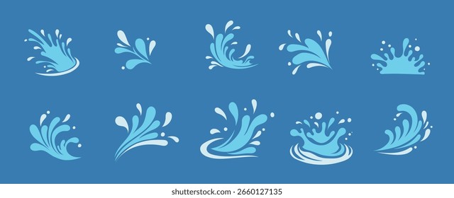 Various splash icon design files. Minimal illustration