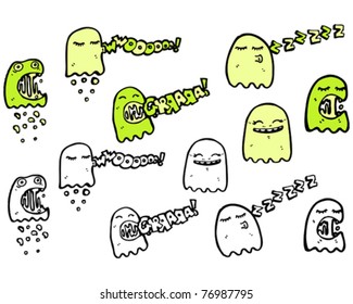 various spooky ghosts cartoon