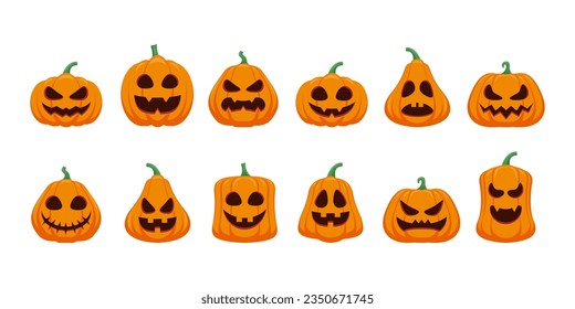 various spooky halloween pumpkin collection