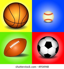 Various sport balls