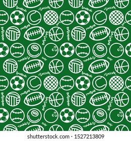 Various sport equipment seamless background