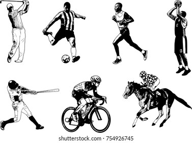 Various sports sketch illustration - vector 