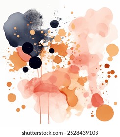 Various spots of different color watercolor background. Wide range of vibrant colors splashes vector design, dynamic and lively abstract composition