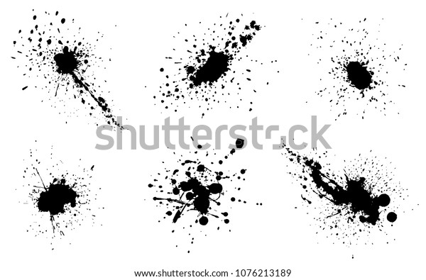 Various Spray Paint Graffiti Decorative Splatters Stock Vector (Royalty ...