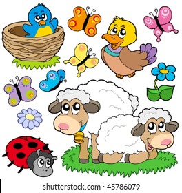 Various spring animals - vector illustration.