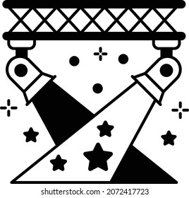 Various stage lights in the dark spotlight Concept Vector Icon Design, Party Celebrations Symbol, Winter Holiday Season Sign, New Year and Christmas Stock Illustration