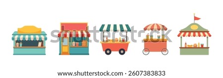 Various of stand foods vector illustration set