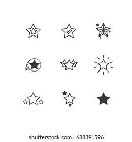 Various Star Icon Vector Icon Set Stock Vector (royalty Free) 688391596 