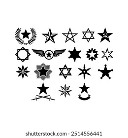 Various star and symbol. Vector icon design.