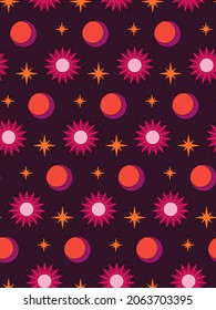 Various stars seamless pattern vector art.