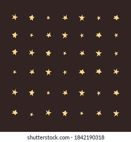 Various stars simple hand drawn illustration. Seven simple cute stars minimalistic vector