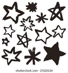 The various stars which I drew with a brush