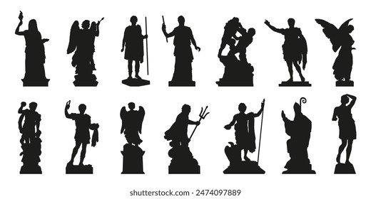 various statue silhouettes on the white background volume 1