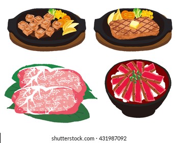 Various steak dish sets