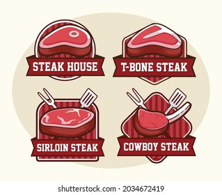 Various Steak Logo Design Set