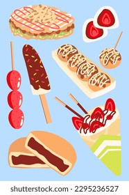 Various street foods of Japanese summer festival