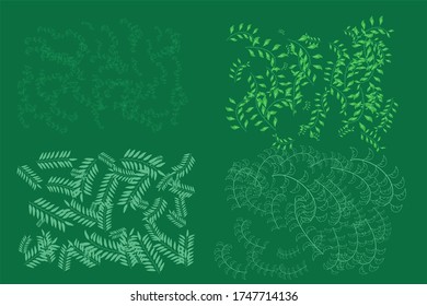various stripes of twigs and leaves