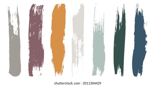 Various strokes of color paint on white background - Vector illustration