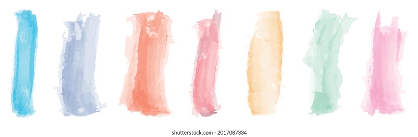Various strokes of color paint on white background - Vector illustration