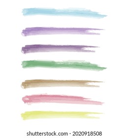 Various strokes of color paint on white background - Vector illustration