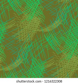 Various Strokes. Seamless Pattern with chaotic Hand Drawn Lines. Retro Background for Chintz, Print, Underwear. Vertical, Horizontal and Diagonal Strokes. Grunge Vector Texture