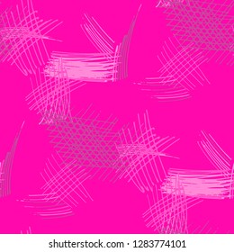 Various Strokes. Seamless Pattern with chaotic Hand Drawn Lines. Vintage Background for Chintz, Print, Underwear. Vertical, Horizontal and Diagonal Strokes. Grunge Vector Texture