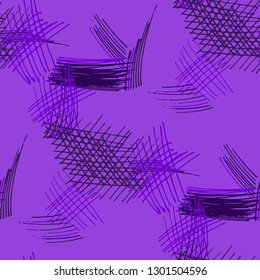 Various Strokes. Seamless Pattern with chaotic Hand Drawn Lines. Trendy Background for Paper, Wallpaper, Linen. Vertical, Horizontal and Diagonal Strokes. Grunge Vector Texture