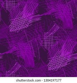 Various Strokes. Seamless Pattern with chaotic Hand Drawn Lines. Modern Background for Cloth, Dress, Linen. Vertical, Horizontal and Diagonal Strokes. Grunge Vector Texture