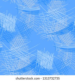 Various Strokes. Seamless Pattern with chaotic Hand Drawn Lines. Modern Background for Textile, Shirt, Fabric. Vertical, Horizontal and Diagonal Strokes. Grunge Vector Texture