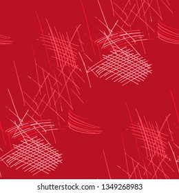 Various Strokes. Seamless Pattern with chaotic Hand Drawn Lines. Retro Background for Paper, Wallpaper, Linen. Vertical, Horizontal and Diagonal Strokes. Grunge Vector Texture