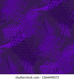 Various Strokes. Seamless Pattern with chaotic Hand Drawn Lines. Trendy Background for Chintz, Wallpaper, Swimwear. Vertical, Horizontal and Diagonal Strokes. Grunge Vector Texture