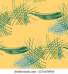 Various Strokes. Seamless Texture with chaotic Hand Drawn Lines. Vintage Background for Paper, Wallpaper, Linen. Vertical, Horizontal and Diagonal Strokes. Grunge Vector Texture