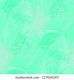 Various Strokes. Seamless Texture with chaotic Hand Drawn Lines. Modern Background for Curtain, Dress, Tablecloth. Vertical, Horizontal and Diagonal Strokes. Grunge Vector Texture