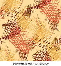 Various Strokes. Seamless Texture with chaotic Hand Drawn Lines. Modern Background for Textile, Paper, Print. Vertical, Horizontal and Diagonal Strokes. Grunge Vector Texture