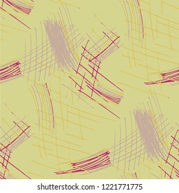Various Strokes. Seamless Texture with chaotic Hand Drawn Lines. Trendy Background for Paper, Wallpaper, Linen. Vertical, Horizontal and Diagonal Strokes. Grunge Vector Texture