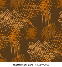 Various Strokes. Seamless Texture with chaotic Hand Drawn Lines. Modern Background for Paper, Print, Underwear. Vertical, Horizontal and Diagonal Strokes. Grunge Vector Texture