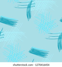 Various Strokes. Seamless Texture with chaotic Hand Drawn Lines. Retro Background for Chintz, Print, Underwear. Vertical, Horizontal and Diagonal Strokes. Grunge Vector Texture