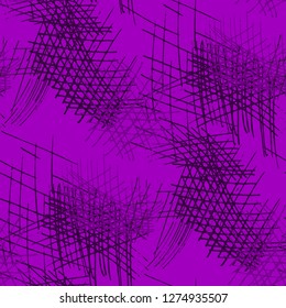 Various Strokes. Seamless Texture with chaotic Hand Drawn Lines. Trendy Background for Calico, Paper, Print. Vertical, Horizontal and Diagonal Strokes. Grunge Vector Texture