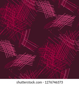 Various Strokes. Seamless Texture with chaotic Hand Drawn Lines. Vintage Background for Textile, Paper, Fabric. Vertical, Horizontal and Diagonal Strokes. Grunge Vector Texture