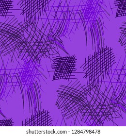 Various Strokes. Seamless Texture with chaotic Hand Drawn Lines. Modern Background for Paper, Print, Underwear. Vertical, Horizontal and Diagonal Strokes. Grunge Vector Texture