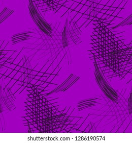 Various Strokes. Seamless Texture with chaotic Hand Drawn Lines. Retro Background for Textile, Paper, Print. Vertical, Horizontal and Diagonal Strokes. Grunge Vector Texture