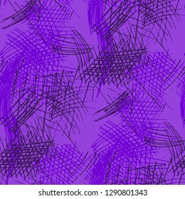 Various Strokes. Seamless Texture with chaotic Hand Drawn Lines. Retro Background for Paper, Wallpaper, Underwear. Vertical, Horizontal and Diagonal Strokes. Grunge Vector Texture