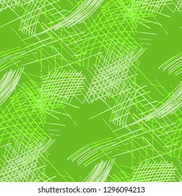 Various Strokes. Seamless Texture with chaotic Hand Drawn Lines. Vintage Background for Curtain, Shirt, Tablecloth. Vertical, Horizontal and Diagonal Strokes. Grunge Vector Texture